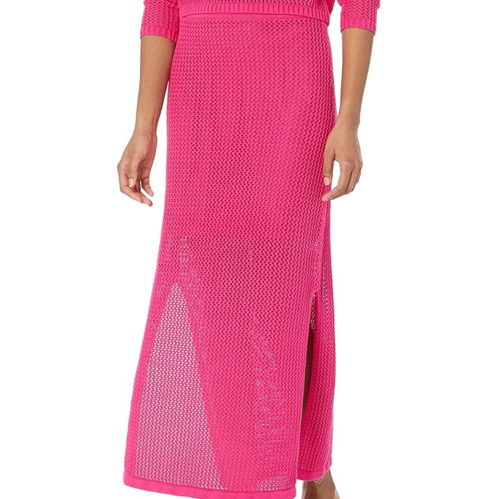 The Drop Women's Halle Crochet Midi Skirt With Side Slit